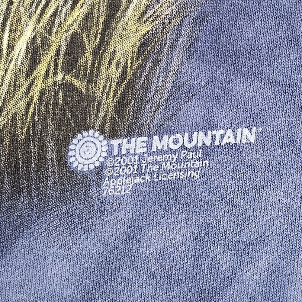2001 VTG The Mountain American Flag Grey Wolves Tie Dye Size M T-shirt USA - Picture 3 of 7